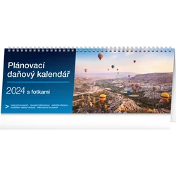 Stolní kalendář Plánovací daňový s fotkami 2024, 33 × 12,5 cm