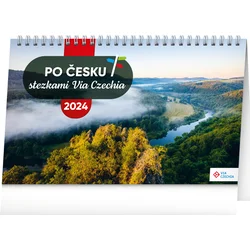 Stolní kalendář Po Česku stezkami Via Czechia 2024, 23,1 × 14,5 cm