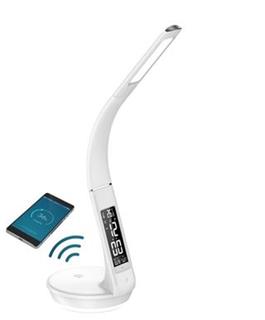 Stolní lampa IMMAX Cobra QI White s displejem, bílá