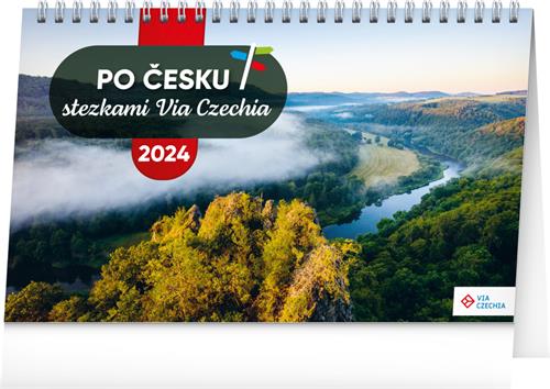 Stolový kalendár Okolo Českej republiky od Via Czechia 2024, 23,1 × 14,5 cm