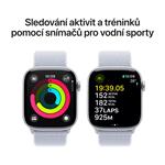 Strieborné hliníkové puzdro Apple Watch Series 10 GPS 42 mm so športovou slučkou Blue Cloud (MWWD3QC/A)