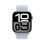 Strieborné hliníkové puzdro Apple Watch Series 10 GPS + Cellular 42 mm so športovou slučkou Blue Cloud (MWX53QC/A)