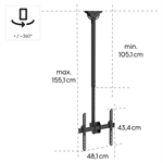 Stropný držiak na TV Hama, 105-155 cm, 400x400, otočný