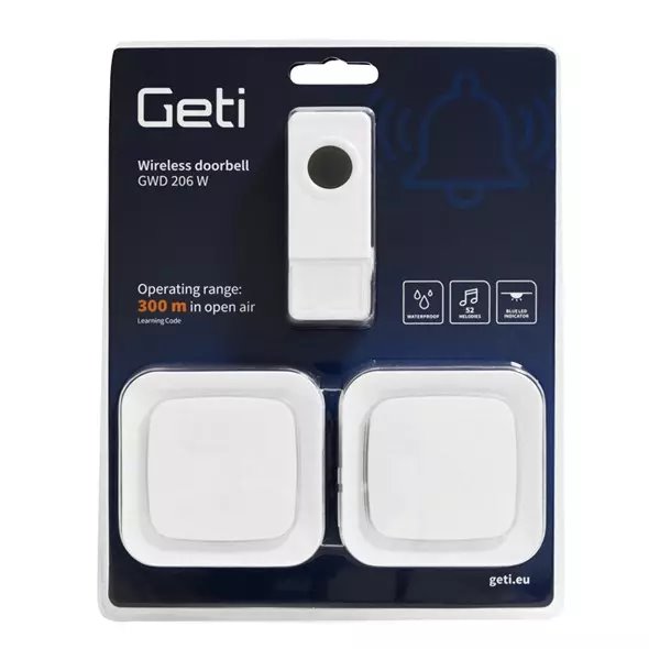 Súprava bezdrôtového zvončeka Geti GWS206W