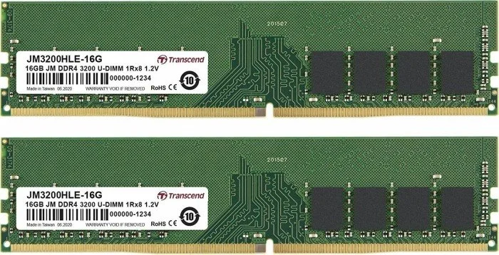Súprava Transcend JetRam, 32 GB (2×16 GB) DDR4 3200