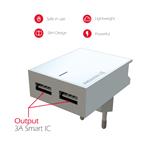 Swissten adaptér Smart IC 2× USB 3A + Lightning kabel, bílý  