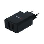 Swissten adaptér Smart IC 2× USB + USB-C, černý  