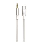 Swissten Audio adaptér USB-C / 3,5 mm jack 1,5 m, bílý