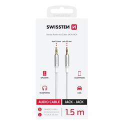 Swissten Audio kábel jack – jack 1,5 m, biely