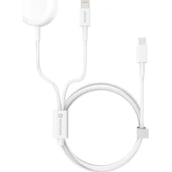 Swissten bezdrátová nabíječka 2v1 iWatch + Lightning PD