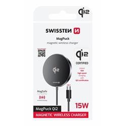 Swissten bezdrátová nabíječka MagPuck Qi2, 1,5 m
