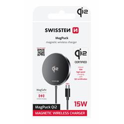 Swissten Bezdrátová nabíječka MagPuck Qi2 1,5m (kompatibilní s MagSafe)