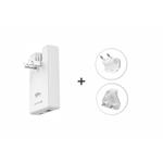 Swissten Cestovní adaptér GaN USB-C + USB-A 65W výměnné vidlice (US, EU, UK), bílý