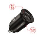 Swissten CL adaptér 2x USB 4,8A Metal (ECO balení), černý