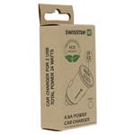 Swissten CL adaptér 2x USB 4,8A Metal (ECO balení), stříbrný