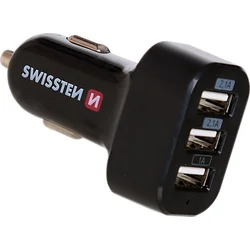 Swissten CL adaptér 3× USB 5,2 A, černý