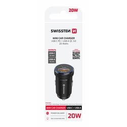 Swissten CL adaptér USB-C PD + USB-A 20W, černý