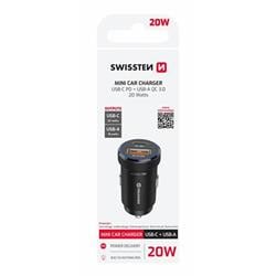 Swissten CL adaptér USB-C + USB-A 20 W, černý