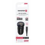 Swissten CL adaptér USB-C + USB-A 20 W + kábel, čierny
