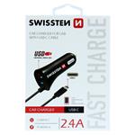 Swissten CL autonabíječka USB-C + USB 2,4A Power
