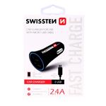 Swissten CL adaptér 2× USB 2,4 A + kabel Micro USB, černý