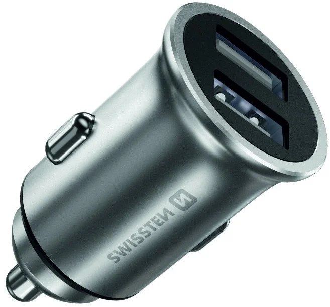 SWISSTEN CL USB auto adaptér 2xUSB 4,8A stříbrný