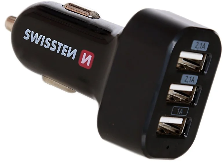 SWISSTEN CL USB auto adaptér 3xUSB 5,2A čierny 20111200