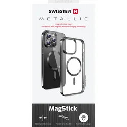 Swissten Clear Jelly MagStick iPhone 16 Pro, černé