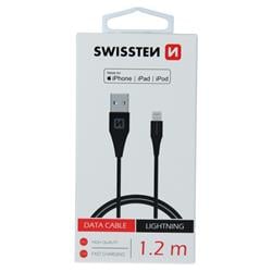 Swissten Datový kabel TPE USB / Lightning MFi 1,2m, černý