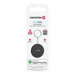 Swissten Find Tag chytrý lokátor s funkcí Apple Find My, černý