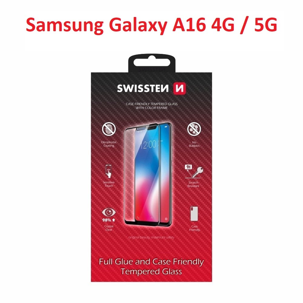 Swissten Full Glue sklo pro Samsung Galaxy A16 5G/4G, černé