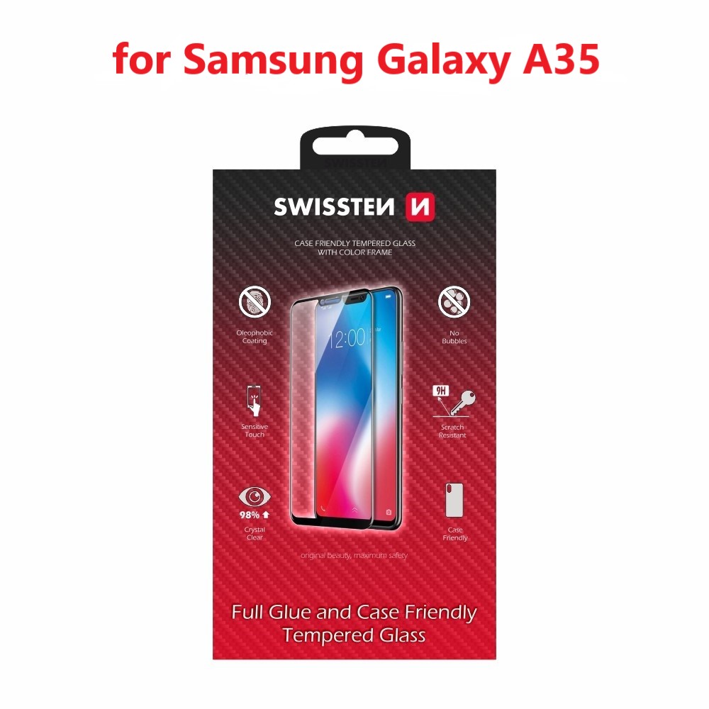 Swissten Full Glue sklo pro Samsung Galaxy A55, černé