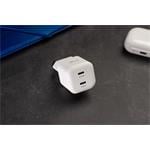Swissten GaN adaptér 2× USB-C 20W, bílý  