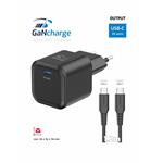 Swissten GaN adaptér 20W + USB-C kabel, černý  