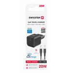 Swissten GaN adaptér 20W + USB-C kabel, černý  