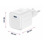 Swissten GaN adaptér 35 W + kábel USB-C, biely  