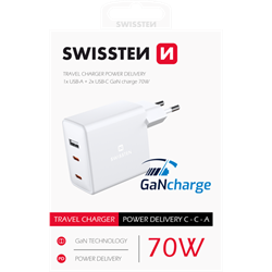 Swissten GaN adaptér 70W  