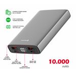 Swissten hliníková powerbanka 20 W PD, 10 000 mAh, sivá