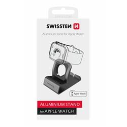 Swissten Hliníkový stojánek pro Apple Watch, šedý