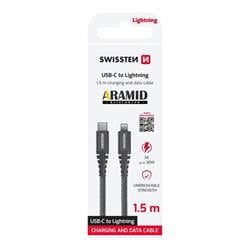 Swissten kabel Aramid USB-C / Lightning 1,5 m, antracit