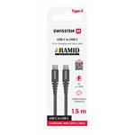 Swissten kabel Aramid USB-C / USB-C 1,5 m, antracit