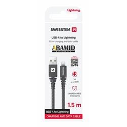 Swissten kabel Aramid USB / Lightning 1,5 m, antracit