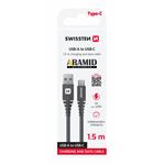 Swissten kabel Aramid USB / USB-C 1,5 m, antracit