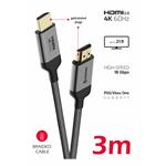 Swissten Kabel HDMI / HDMI 4K 60Hz 3,0m, nylon