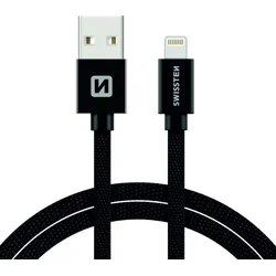 Swissten kabel Lightning 1.2 m, černý  