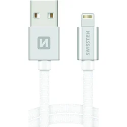 Swissten kabel Lightning 2 m, stříbrný  