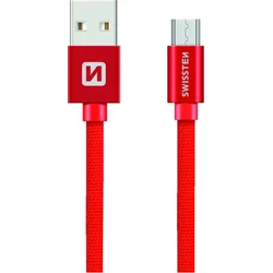 Swissten kabel Micro USB 0.2 m, červený  