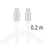 Swissten kabel Textile USB-C / USB-C 0,2 m, stříbrný