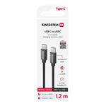 Swissten kabel Textile USB-C / USB-C 1,2 m, černý