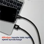 Swissten kabel Textile USB / Micro USB, černý
